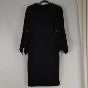 Badgley Mischka Black Flare Sleeve Dress